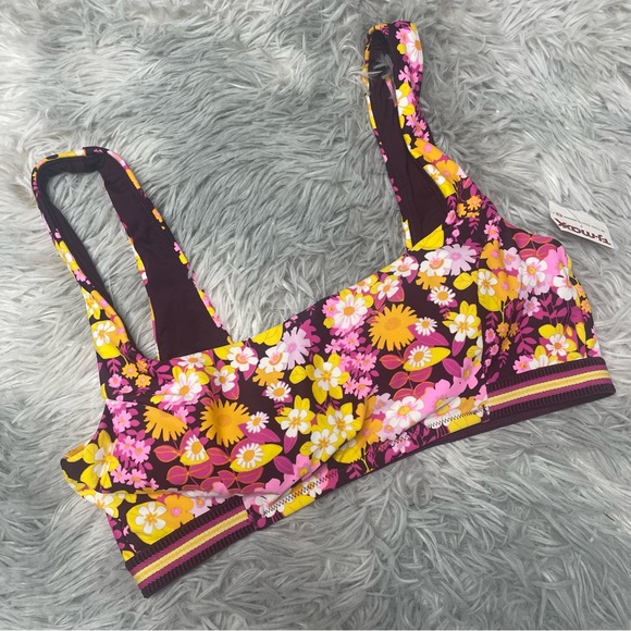 aerie Other - Aerie Retro Floral Swim Bikini Top Size Large